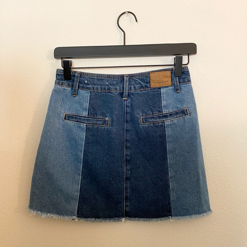 AE color block denim mini skirts.🤍 - Picture 9 of 9